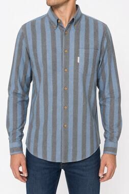 Ben Sherman Men's Striped Mod Fit Button Down Long Sleeve Shirt Medium Preppy